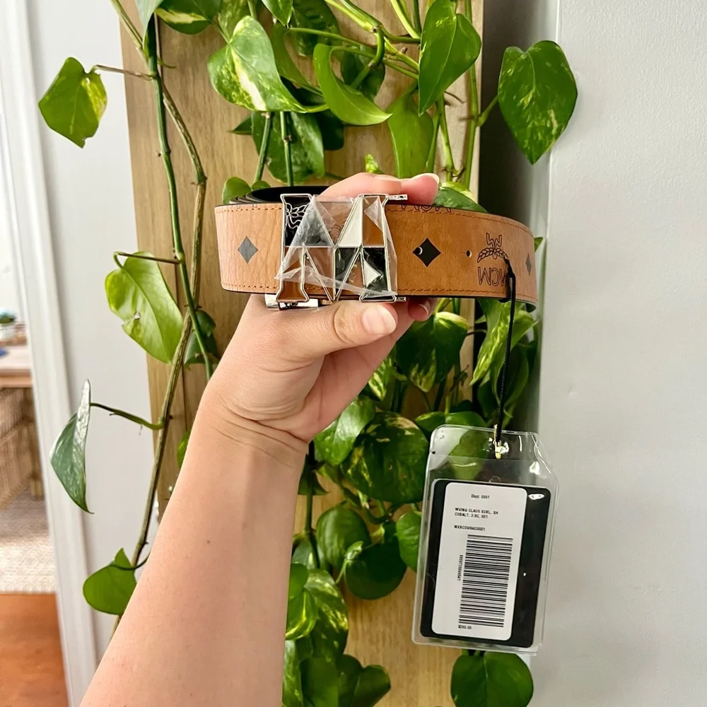 NWT MCM Logo Leather Belt